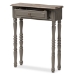 Baxton Studio Noemie Country Cottage Farmhouse Brown Finished 1-Drawer Console Table - BSOROB11-Brown-ST