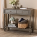 Baxton Studio Noemie Country Cottage Farmhouse Brown Finished 2-Drawer Console Table - BSOROB10-Brown-ST