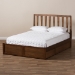 Baxton Studio Raurey Modern and Contemporary Walnut Finished Queen Size Storage Platform Bed - BSOMG5110-Walnut-Queen