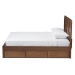 Baxton Studio Raurey Modern and Contemporary Walnut Finished Queen Size Storage Platform Bed - BSOMG5110-Walnut-Queen