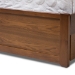 Baxton Studio Raurey Modern and Contemporary Walnut Finished Queen Size Storage Platform Bed - BSOMG5110-Walnut-Queen