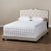 Baxton Studio Vivienne Modern and Contemporary Light Beige Fabric Upholstered Full Size Bed - BSOCF8747-P-Light Beige-Full
