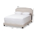 Baxton Studio Odette Modern and Contemporary Light Beige Fabric Upholstered King Size Bed - BSOCF8747-S-Light Beige-King