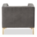 Baxton Studio Zanetta Luxe and Glamour Grey Velvet Upholstered Gold Finished Lounge Chair - BSOTSF-7723-Grey/Gold