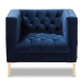 Baxton Studio Zanetta Luxe and Glamour Navy Velvet Upholstered Gold Finished Lounge Chair - BSOTSF-7723-Navy/Gold