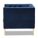Baxton Studio Zanetta Luxe and Glamour Navy Velvet Upholstered Gold Finished Lounge Chair - BSOTSF-7723-Navy/Gold