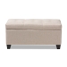 Baxton Studio Michaela Modern and Contemporary Beige Fabric Upholstered Storage Ottoman - BSOWS-20091-Beige-OTTO