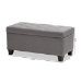 Baxton Studio Michaela Modern and Contemporary Grey Fabric Upholstered Storage Ottoman - BSOWS-20091-Grey-OTTO