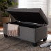 Baxton Studio Michaela Modern and Contemporary Grey Fabric Upholstered Storage Ottoman - BSOWS-20091-Grey-OTTO