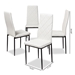 Baxton Studio Blaise Modern and Contemporary White Faux Leather Upholstered Dining Chair (Set of 4) - BSO112157-4-White