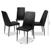 Baxton Studio Chandelle Modern and Contemporary Black Faux Leather Upholstered Dining Chair (Set of 4) - BSO160505-Black-4PC-Set