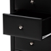 Baxton Studio Tessa Modern and Contemporary Black Faux Leather Upholstered 3-Drawer Nightstand - BSOBBT3138-Black-NS