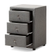 Baxton Studio Tessa Modern and Contemporary Grey Fabric Upholstered 3-Drawer Nightstand - BSOBBT3138-Grey-NS