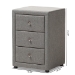 Baxton Studio Tessa Modern and Contemporary Grey Fabric Upholstered 3-Drawer Nightstand - BSOBBT3138-Grey-NS