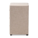 Baxton Studio Tessa Modern and Contemporary Beige Fabric Upholstered 3-Drawer Nightstand - BSOBBT3138-Beige-NS