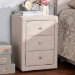 Baxton Studio Tessa Modern and Contemporary Beige Fabric Upholstered 3-Drawer Nightstand - BSOBBT3138-Beige-NS