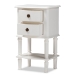 Baxton Studio Audrey Country Cottage Farmhouse White Finished 2-Drawer Nightstand - BSOGLA5-White-NS