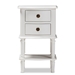 Baxton Studio Audrey Country Cottage Farmhouse White Finished 2-Drawer Nightstand - BSOGLA5-White-NS
