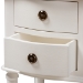 Baxton Studio Audrey Country Cottage Farmhouse White Finished 2-Drawer Nightstand - BSOGLA5-White-NS