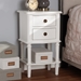 Baxton Studio Audrey Country Cottage Farmhouse White Finished 2-Drawer Nightstand - BSOGLA5-White-NS