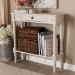 Baxton Studio Ariella Country Cottage Farmhouse Whitewashed 1-Drawer Console Table - BSORAM19-Whitewashed-ST