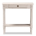 Baxton Studio Ariella Country Cottage Farmhouse Whitewashed 1-Drawer Console Table - BSORAM19-Whitewashed-ST