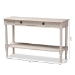 Baxton Studio Ariella Country Cottage Farmhouse Whitewashed 1-Drawer Console Table - BSORAM13-Whitewashed-ST