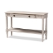 Baxton Studio Ariella Country Cottage Farmhouse Whitewashed 1-Drawer Console Table - BSORAM13-Whitewashed-ST