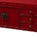 Baxton Studio Melodie Classic and Antique Red Finished Wood Bronze Finished Accents 6-Drawer Console Table - BSOMIN22-Red-ST