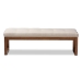 Baxton Studio Caramay Modern and Contemporary Light Beige Fabric Upholstered Walnut Brown Finished Wood Bench - BSOBBT5337-Light Beige-Bench