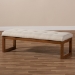 Baxton Studio Caramay Modern and Contemporary Light Beige Fabric Upholstered Walnut Brown Finished Wood Bench - BSOBBT5337-Light Beige-Bench