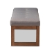 Baxton Studio Caramay Modern and Contemporary Grey Fabric Upholstered Walnut Brown Finished Wood Bench - BSOBBT5337-Grey-Bench
