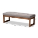 Baxton Studio Caramay Modern and Contemporary Grey Fabric Upholstered Walnut Brown Finished Wood Bench - BSOBBT5337-Grey-Bench
