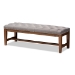 Baxton Studio Ainsley Modern and Contemporary Grey Fabric Upholstered Walnut Finished Solid Rubberwood Bench