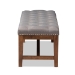 Baxton Studio Ainsley Modern and Contemporary Grey Fabric Upholstered Walnut Finished Solid Rubberwood Bench - BSOBBT5338-Grey