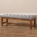 Baxton Studio Ainsley Modern and Contemporary Grey Fabric Upholstered Walnut Finished Solid Rubberwood Bench - BSOBBT5338-Grey