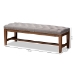 Baxton Studio Ainsley Modern and Contemporary Grey Fabric Upholstered Walnut Finished Solid Rubberwood Bench - BSOBBT5338-Grey