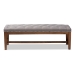 Baxton Studio Ainsley Modern and Contemporary Grey Fabric Upholstered Walnut Finished Solid Rubberwood Bench - BSOBBT5338-Grey