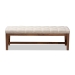 Baxton Studio Ainsley Modern and Contemporary Light Beige Fabric Upholstered Walnut Finished Solid Rubberwood Bench - BSOBBT5338-Light Beige