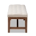 Baxton Studio Ainsley Modern and Contemporary Light Beige Fabric Upholstered Walnut Finished Solid Rubberwood Bench - BSOBBT5338-Light Beige