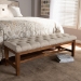 Baxton Studio Ainsley Modern and Contemporary Light Beige Fabric Upholstered Walnut Finished Solid Rubberwood Bench - BSOBBT5338-Light Beige