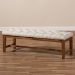 Baxton Studio Ainsley Modern and Contemporary Light Beige Fabric Upholstered Walnut Finished Solid Rubberwood Bench - BSOBBT5338-Light Beige