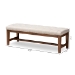 Baxton Studio Ainsley Modern and Contemporary Light Beige Fabric Upholstered Walnut Finished Solid Rubberwood Bench - BSOBBT5338-Light Beige