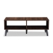 Baxton Studio Pierre Mid-Century Modern Brown and Dark Grey Finished Wood Coffee Table - BSOSECFT3001-Columbia Brown/Dark Grey-CT