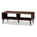 Baxton Studio Pierre Mid-Century Modern Brown and Dark Grey Finished Wood Coffee Table - BSOSECFT3001-Columbia Brown/Dark Grey-CT
