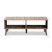 Baxton Studio Pierre Mid-Century Modern Oak and Light Grey Finished Wood Coffee Table - BSOSECFT3001-Hana Oak/Light Grey-CT