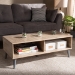 Baxton Studio Pierre Mid-Century Modern Oak and Light Grey Finished Wood Coffee Table - BSOSECFT3001-Hana Oak/Light Grey-CT