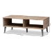 Baxton Studio Pierre Mid-Century Modern Oak and Light Grey Finished Wood Coffee Table - BSOSECFT3001-Hana Oak/Light Grey-CT