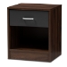 Baxton Studio Hansel Modern and Contemporary 1-Drawer Dark Brown and Dark Grey Finished Nightstand