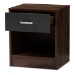 Baxton Studio Hansel Modern and Contemporary 1-Drawer Dark Brown and Dark Grey Finished Nightstand - BSOSENT009-Columbia Brown/Dark Grey-NS